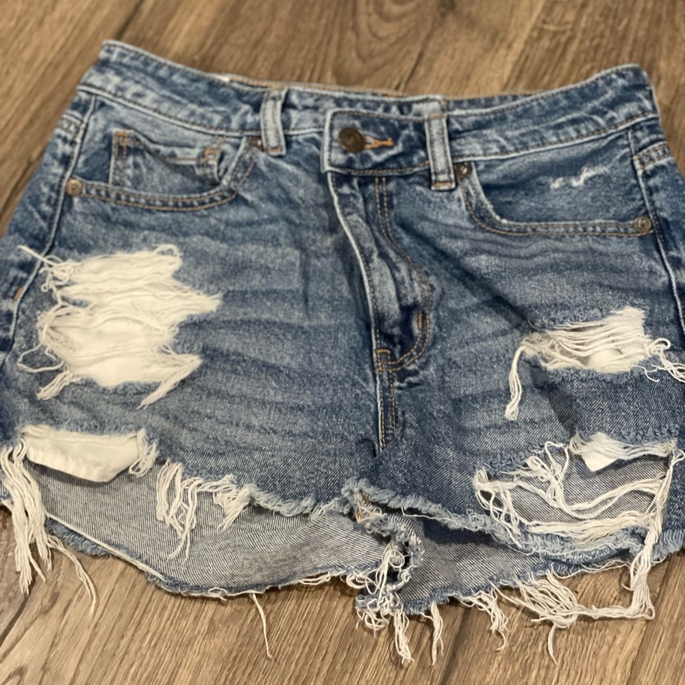 Distressed Denim Shorts